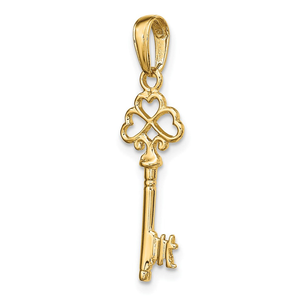 Alternate view of the 14k Yellow Gold 3D Gold Key Charm by The Black Bow Jewelry Co.