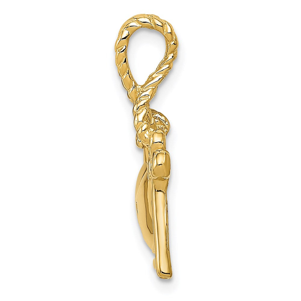 Alternate view of the 14k Yellow Gold Heart and Key Slide Pendant by The Black Bow Jewelry Co.