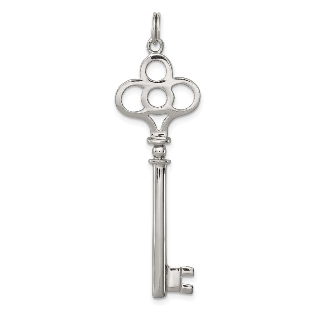 Sterling Silver Skeleton Key Pendant, Item P8695 by The Black Bow Jewelry Co.