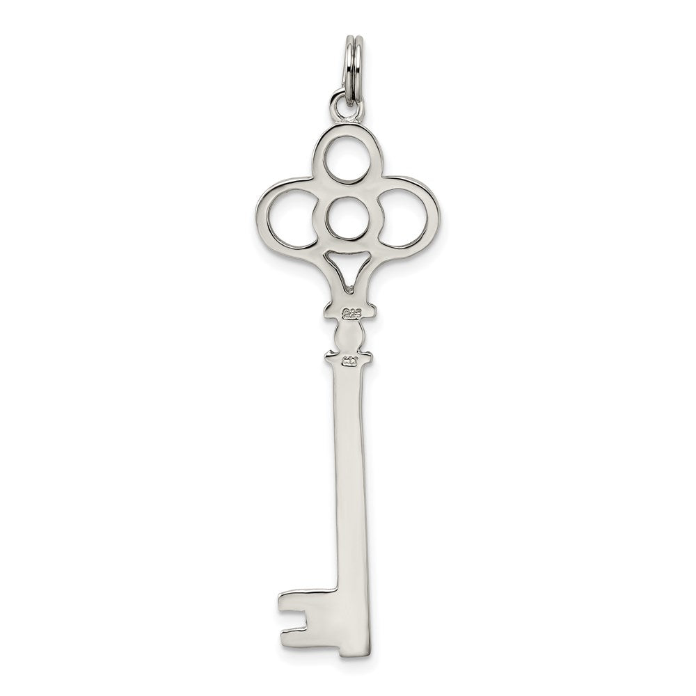 Alternate view of the Sterling Silver Skeleton Key Pendant by The Black Bow Jewelry Co.