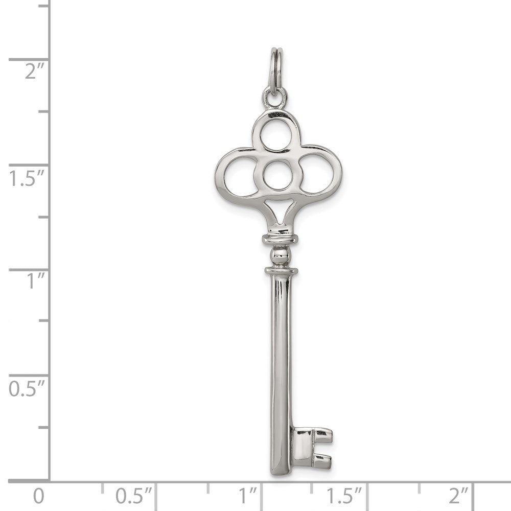 Alternate view of the Sterling Silver Skeleton Key Pendant by The Black Bow Jewelry Co.