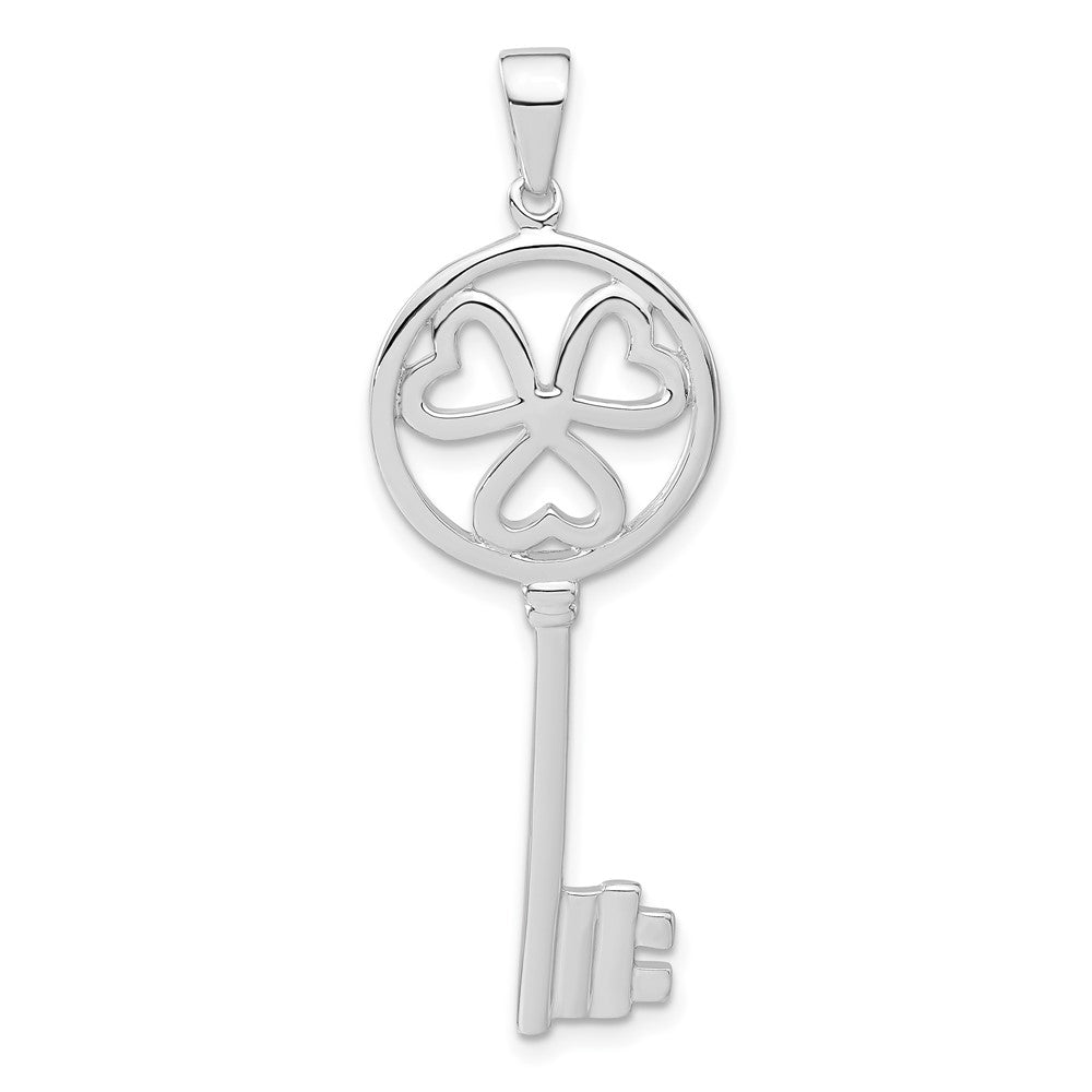 Sterling Silver Key to My Heart Pendant, Item P8732 by The Black Bow Jewelry Co.