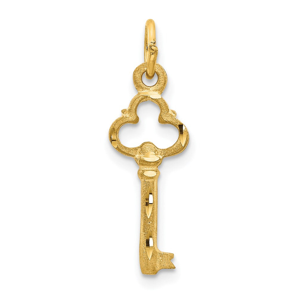 14k Yellow Gold Key to My Heart Charm, Item P8742 by The Black Bow Jewelry Co.