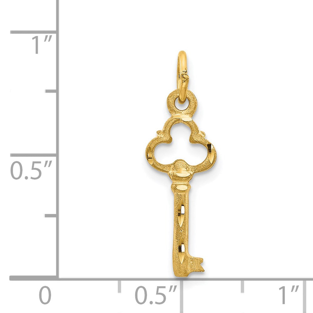 Alternate view of the 14k Yellow Gold Key to My Heart Charm by The Black Bow Jewelry Co.