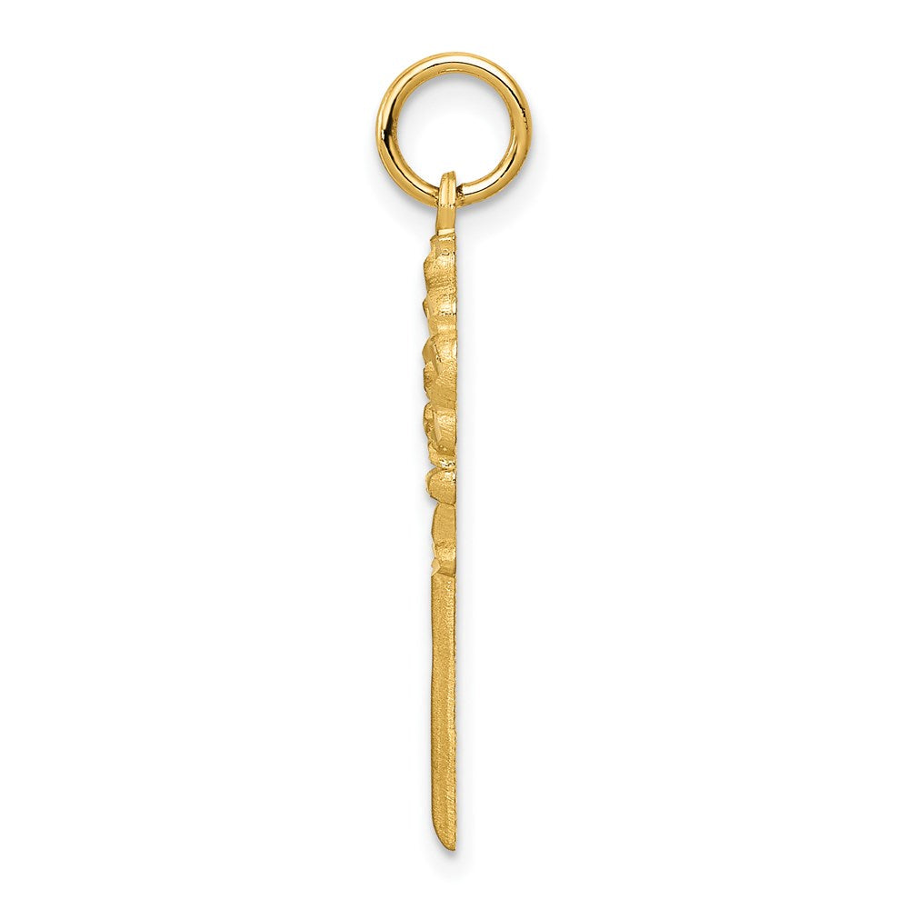 Alternate view of the 14k Yellow Gold Heart Cutout Key Charm by The Black Bow Jewelry Co.