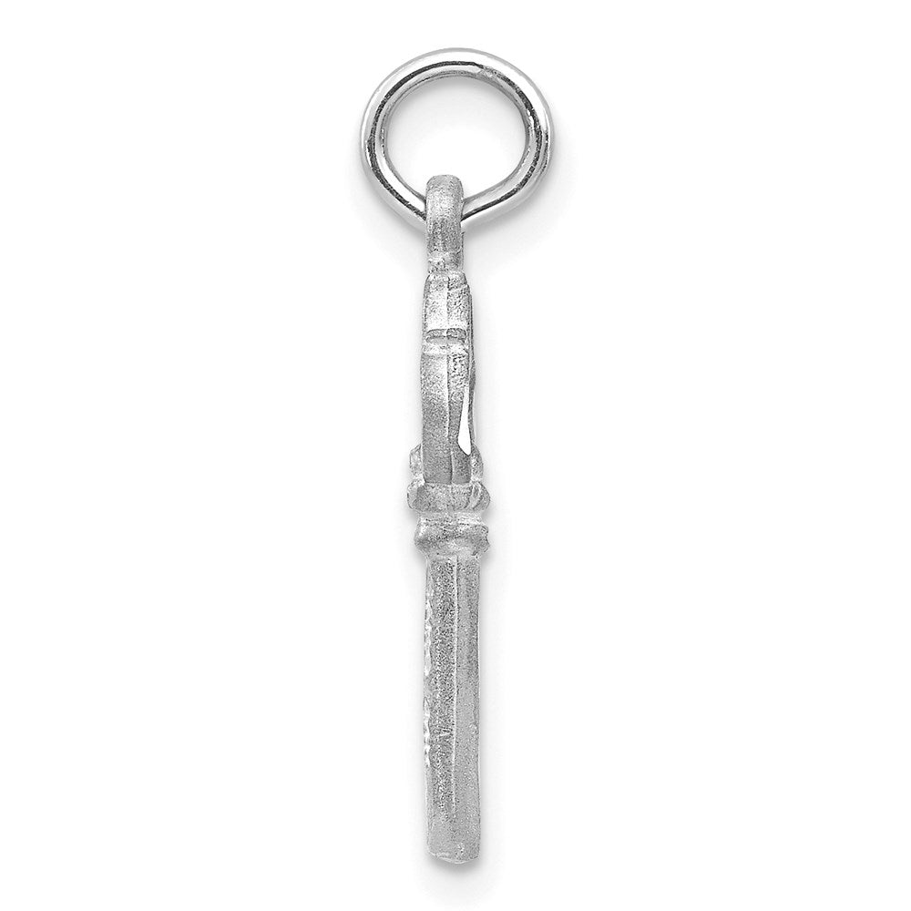 Alternate view of the 14k White Gold Key to My Heart Charm by The Black Bow Jewelry Co.