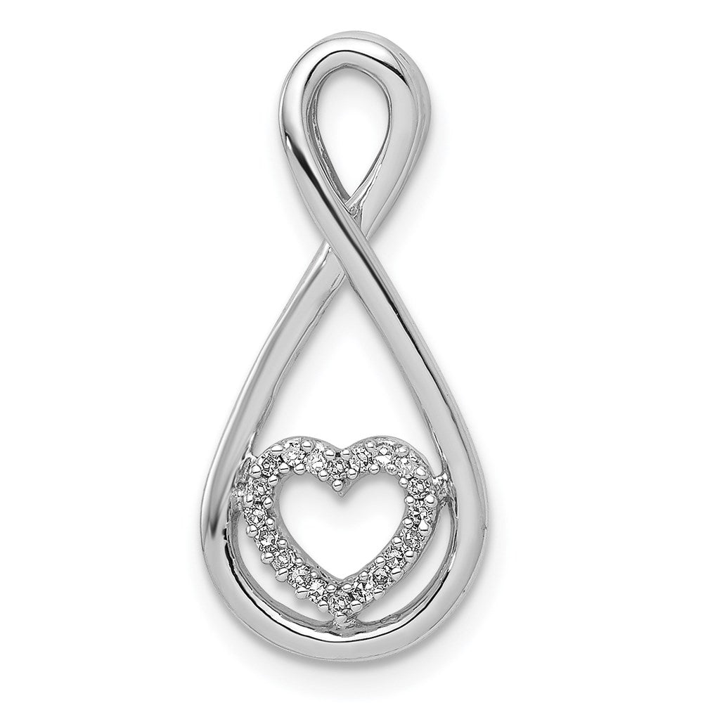 Diamond Infinite Heart Pendant in Sterling Silver, Item P8994 by The Black Bow Jewelry Co.