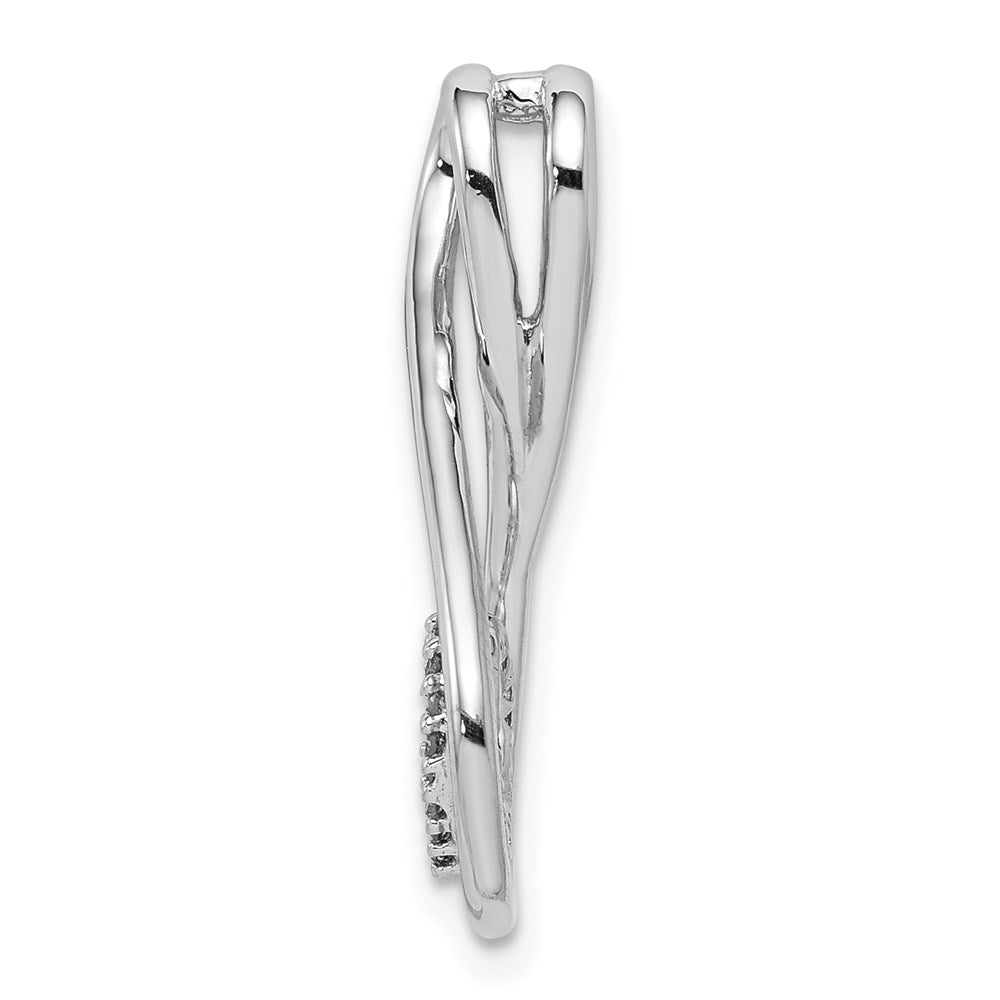 Alternate view of the Diamond Infinite Heart Pendant in Sterling Silver by The Black Bow Jewelry Co.