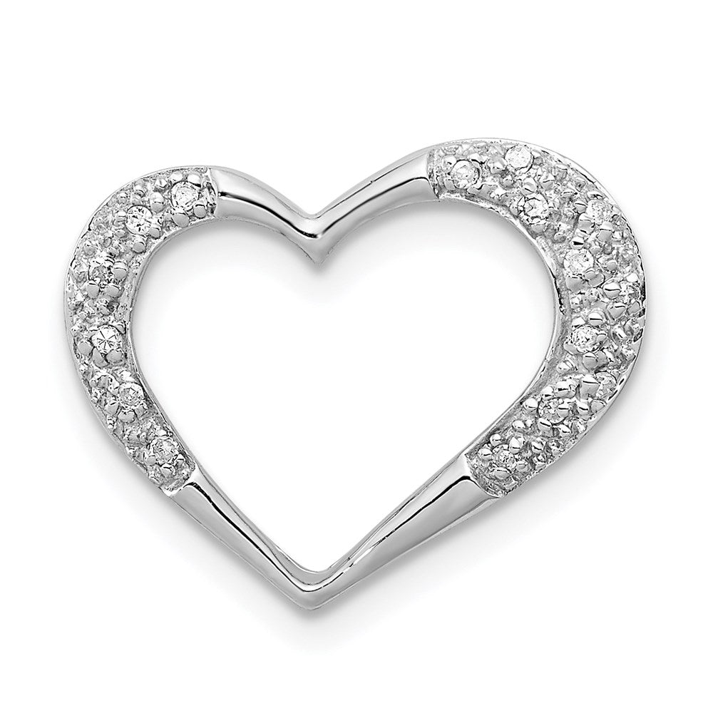 Diamond Open Heart Pendant in Sterling Silver, Item P9036 by The Black Bow Jewelry Co.
