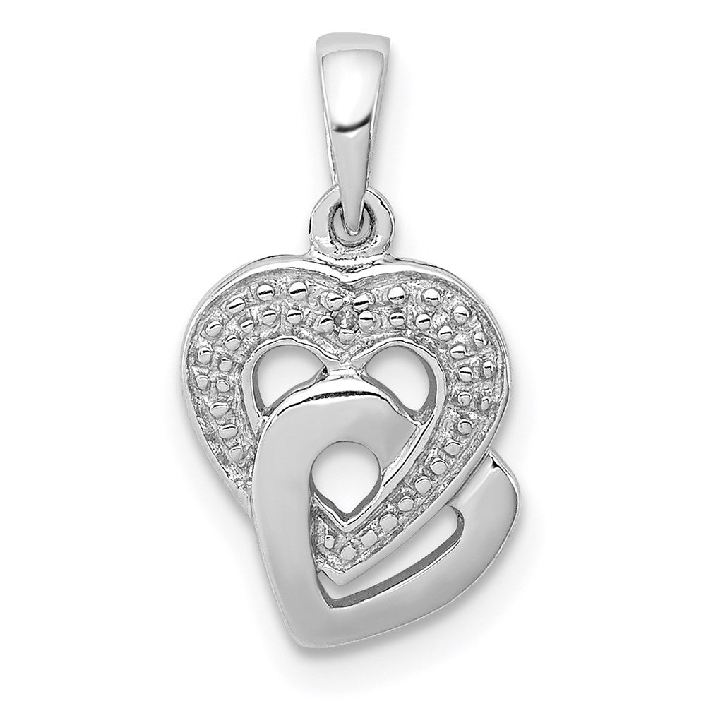 Diamond Accent Hearts Entwined Pendant in Sterling Silver, Item P9038 by The Black Bow Jewelry Co.