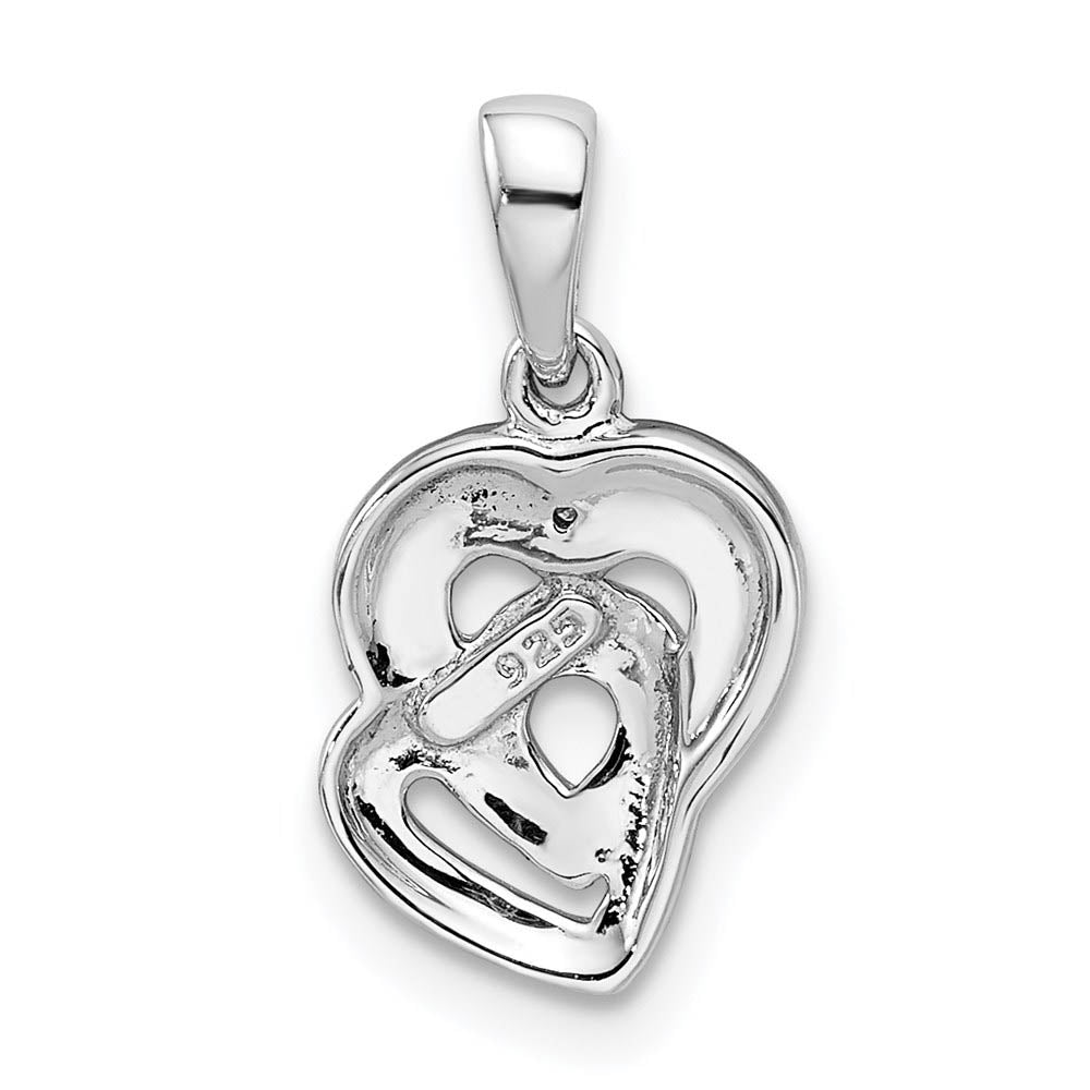 Alternate view of the Diamond Accent Hearts Entwined Pendant in Sterling Silver by The Black Bow Jewelry Co.