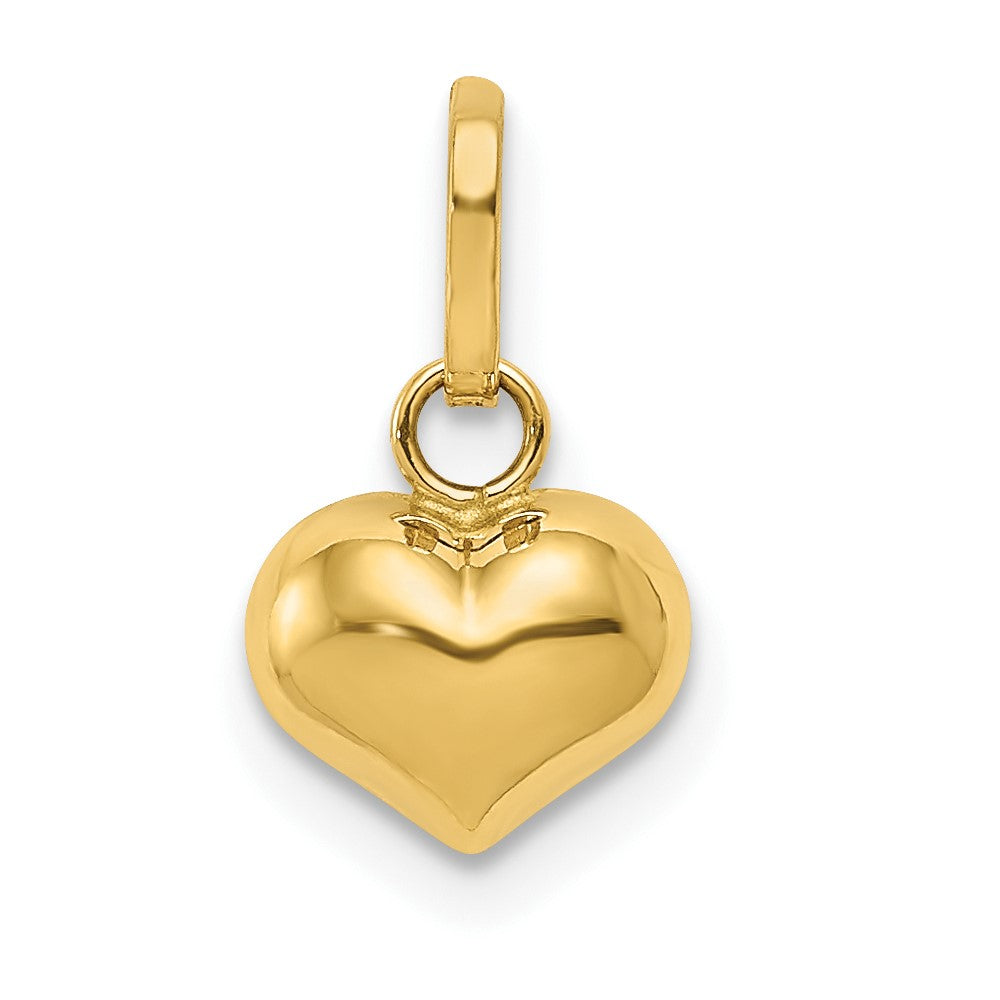 14k Yellow Gold Puffed Heart Charm, 6mm (1/4 Inch), Item P9056 by The Black Bow Jewelry Co.