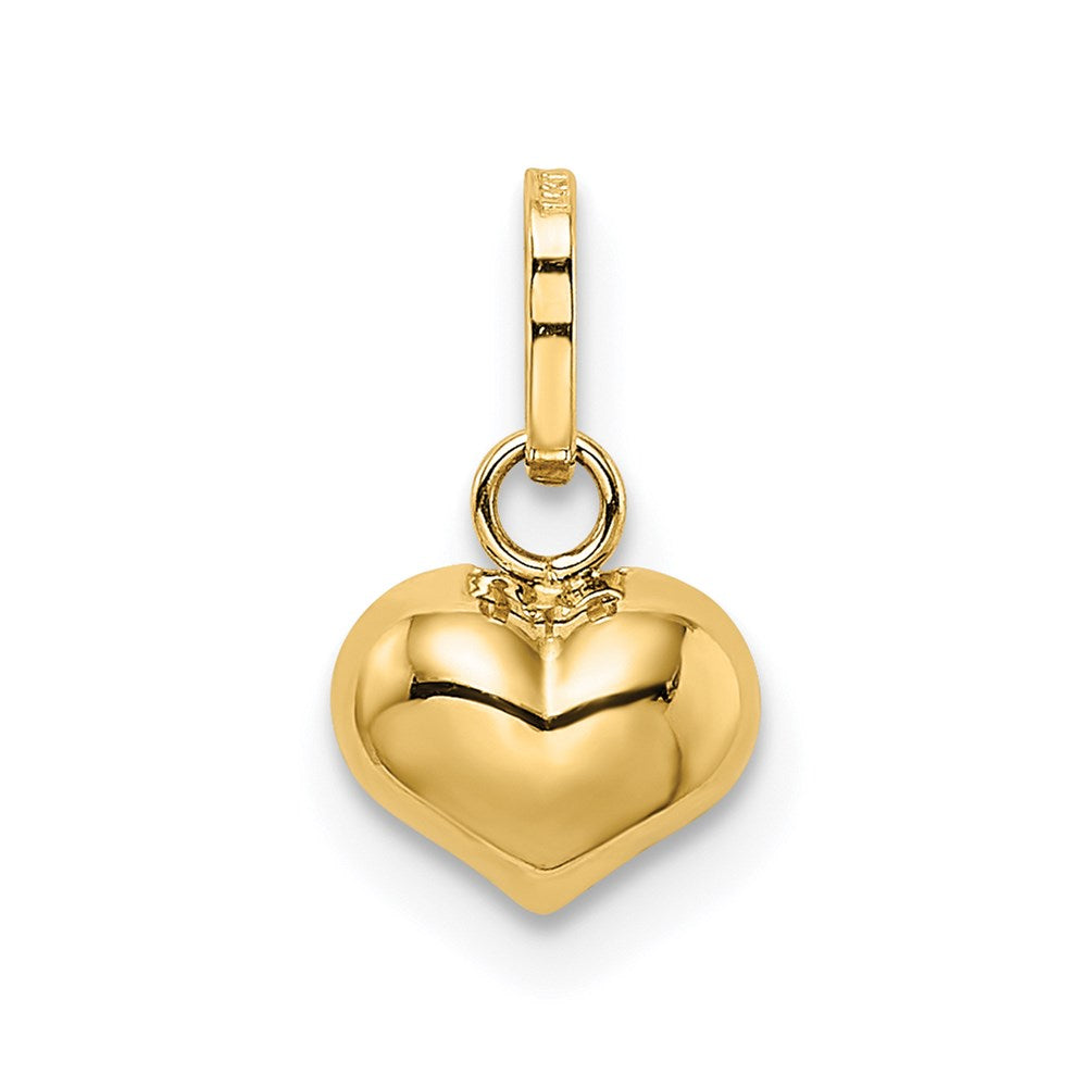 Alternate view of the 14k Yellow Gold Puffed Heart Charm, 6mm (1/4 Inch) by The Black Bow Jewelry Co.