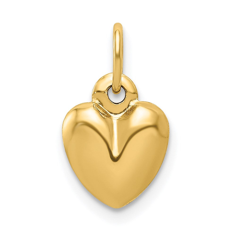14k Yellow Gold Puffed Heart Charm, 8mm, Item P9066 by The Black Bow Jewelry Co.