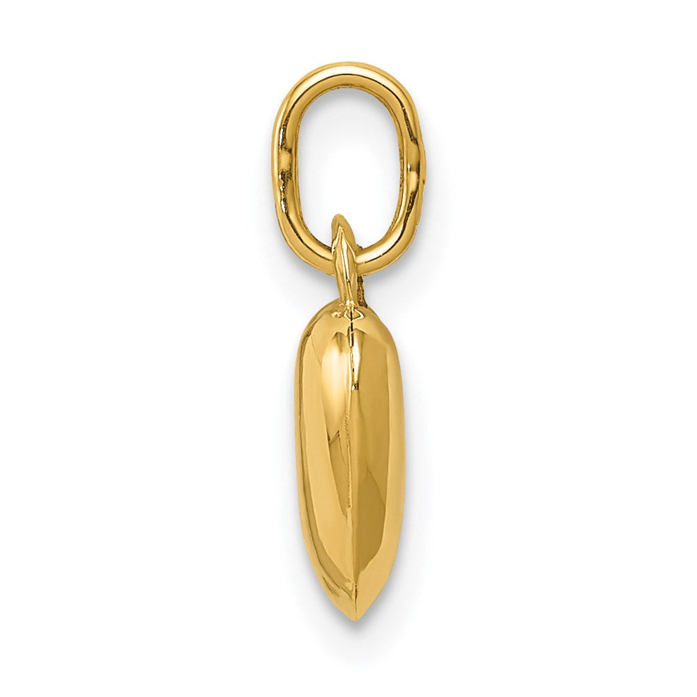 Alternate view of the 14k Yellow Gold Puffed Heart Charm, 8mm by The Black Bow Jewelry Co.