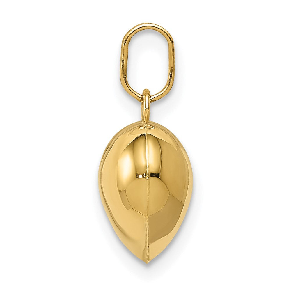 Alternate view of the 14k Yellow Gold Puffed Heart Charm, 11mm by The Black Bow Jewelry Co.
