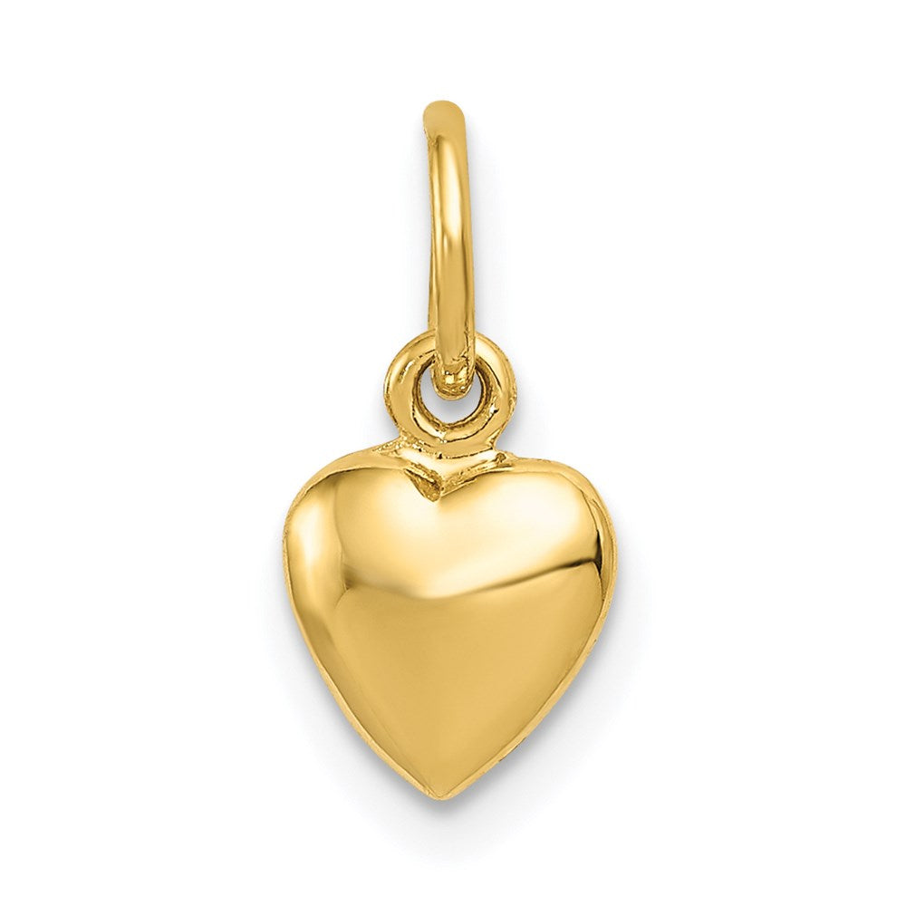 14k Yellow Gold Puffed Heart Charm, 7mm (1/4 inch), Item P9073 by The Black Bow Jewelry Co.