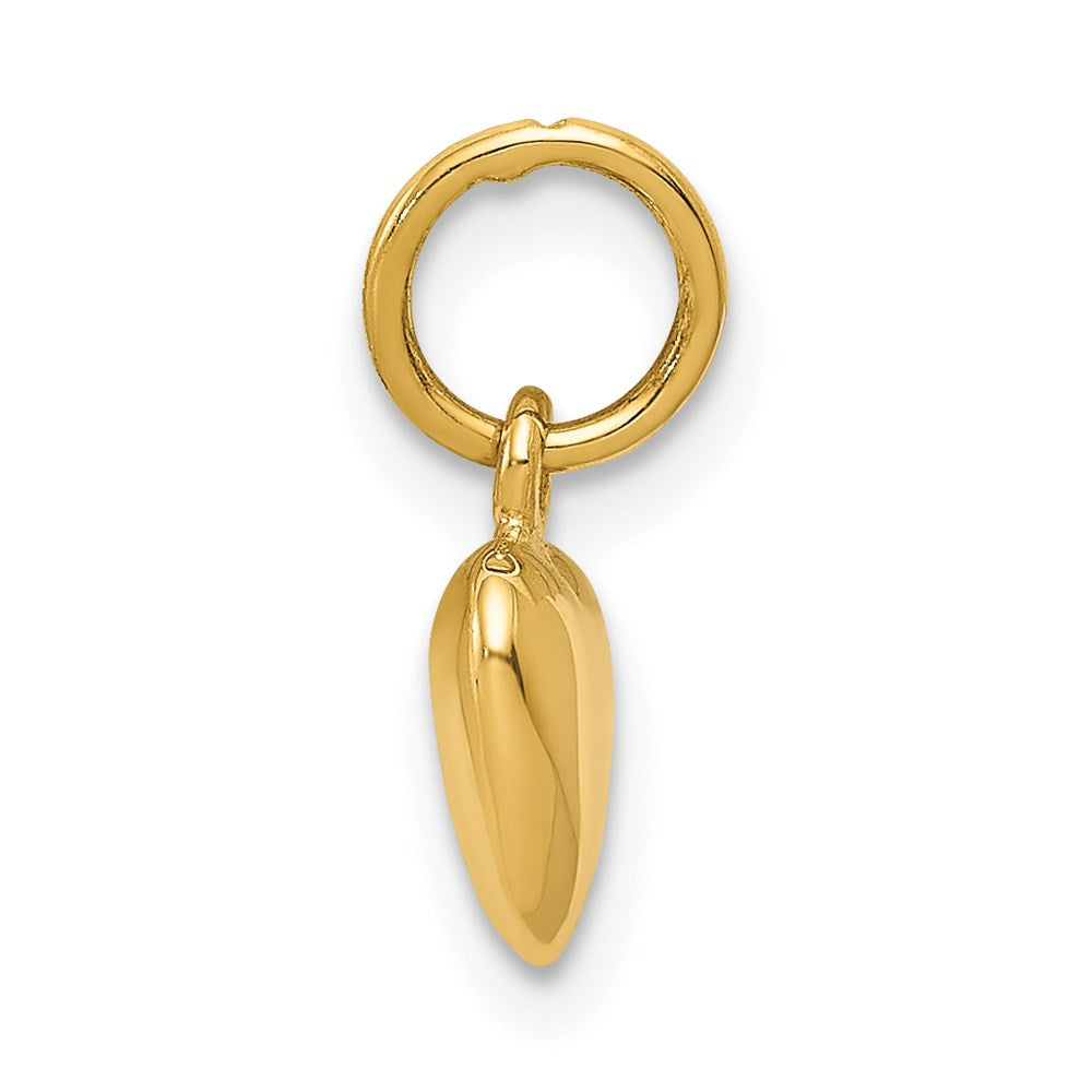 Alternate view of the 14k Yellow Gold Puffed Heart Charm, 7mm (1/4 inch) by The Black Bow Jewelry Co.
