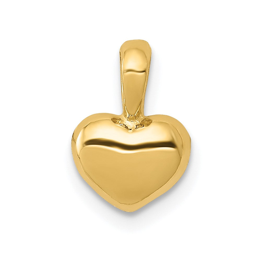 14k Yellow Gold Puffed Heart Pendant, 6mm, Item P9083 by The Black Bow Jewelry Co.