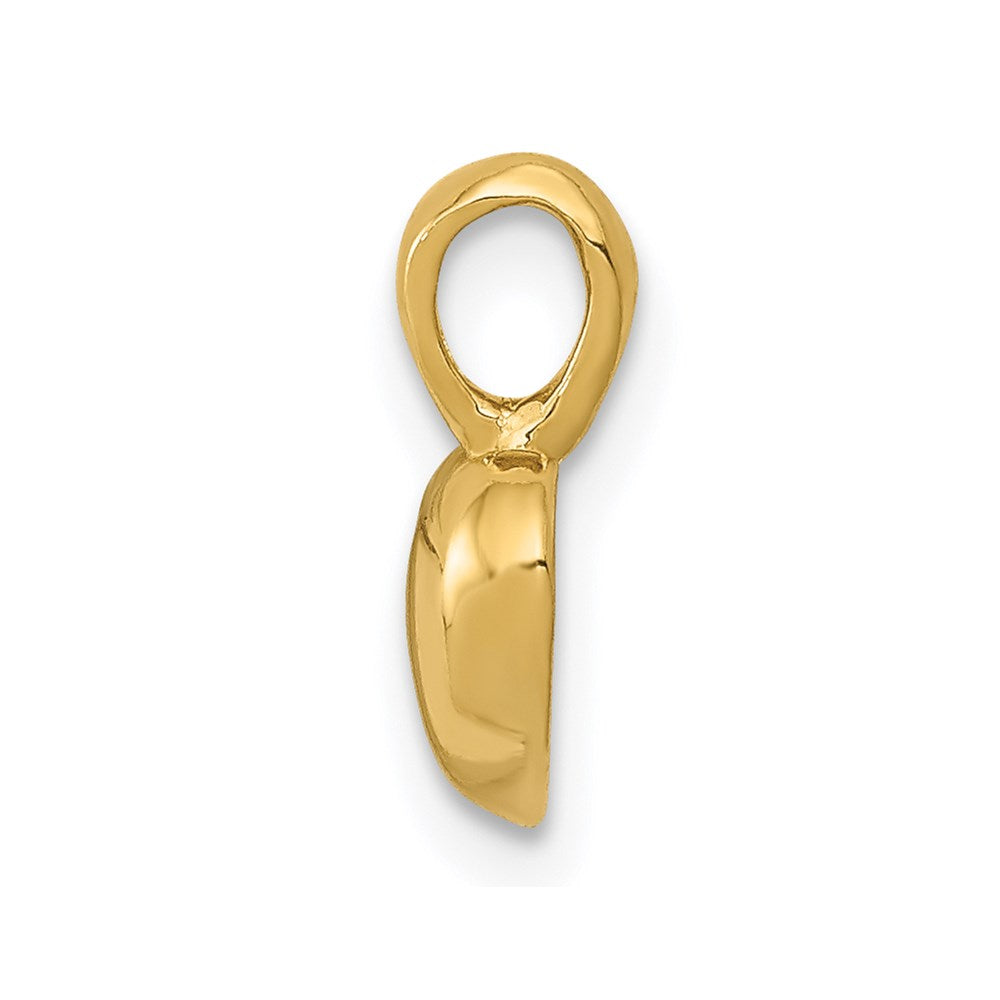 Alternate view of the 14k Yellow Gold Puffed Heart Pendant, 6mm by The Black Bow Jewelry Co.