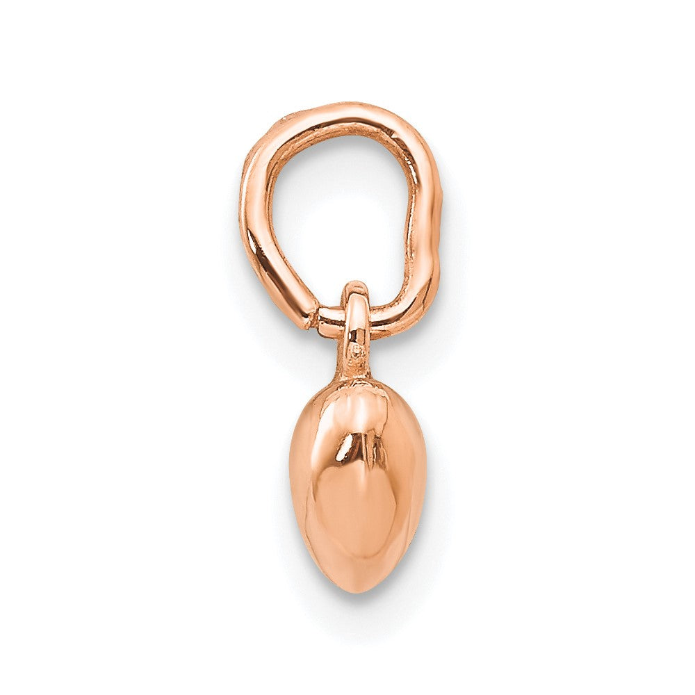 Alternate view of the 14k Rose Gold Tiny Puffed Heart Charm, 5mm (3/16 inch) by The Black Bow Jewelry Co.