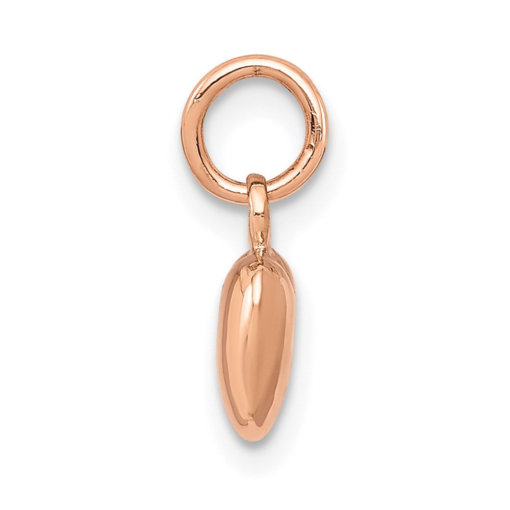 Alternate view of the 14k Rose Gold Puffed Heart Charm or Pendant, 7mm (1/4 inch) by The Black Bow Jewelry Co.