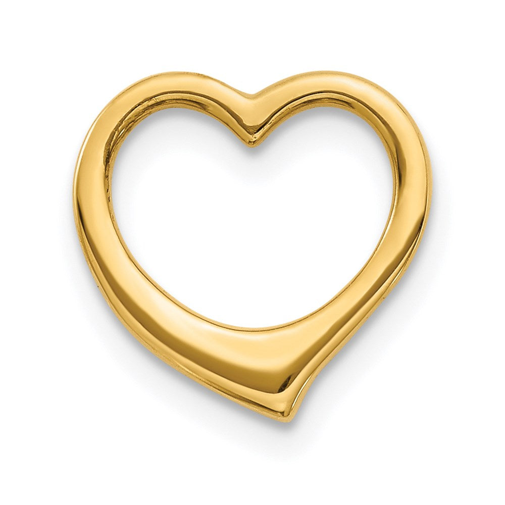 14k Yellow Gold Open Heart Slide Pendant, 10mm, Item P9105 by The Black Bow Jewelry Co.