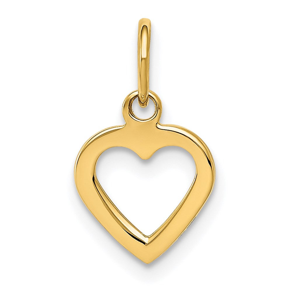 14k Yellow Gold Open Heart Charm or Pendant, 10mm, Item P9111 by The Black Bow Jewelry Co.