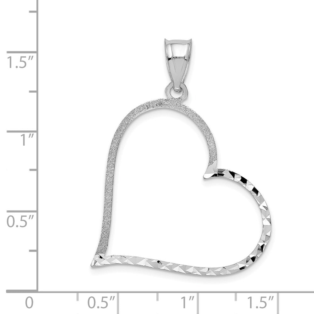 Alternate view of the 14k White Gold, Reversible Heart Pendant, 22mm (7/8 inch) by The Black Bow Jewelry Co.