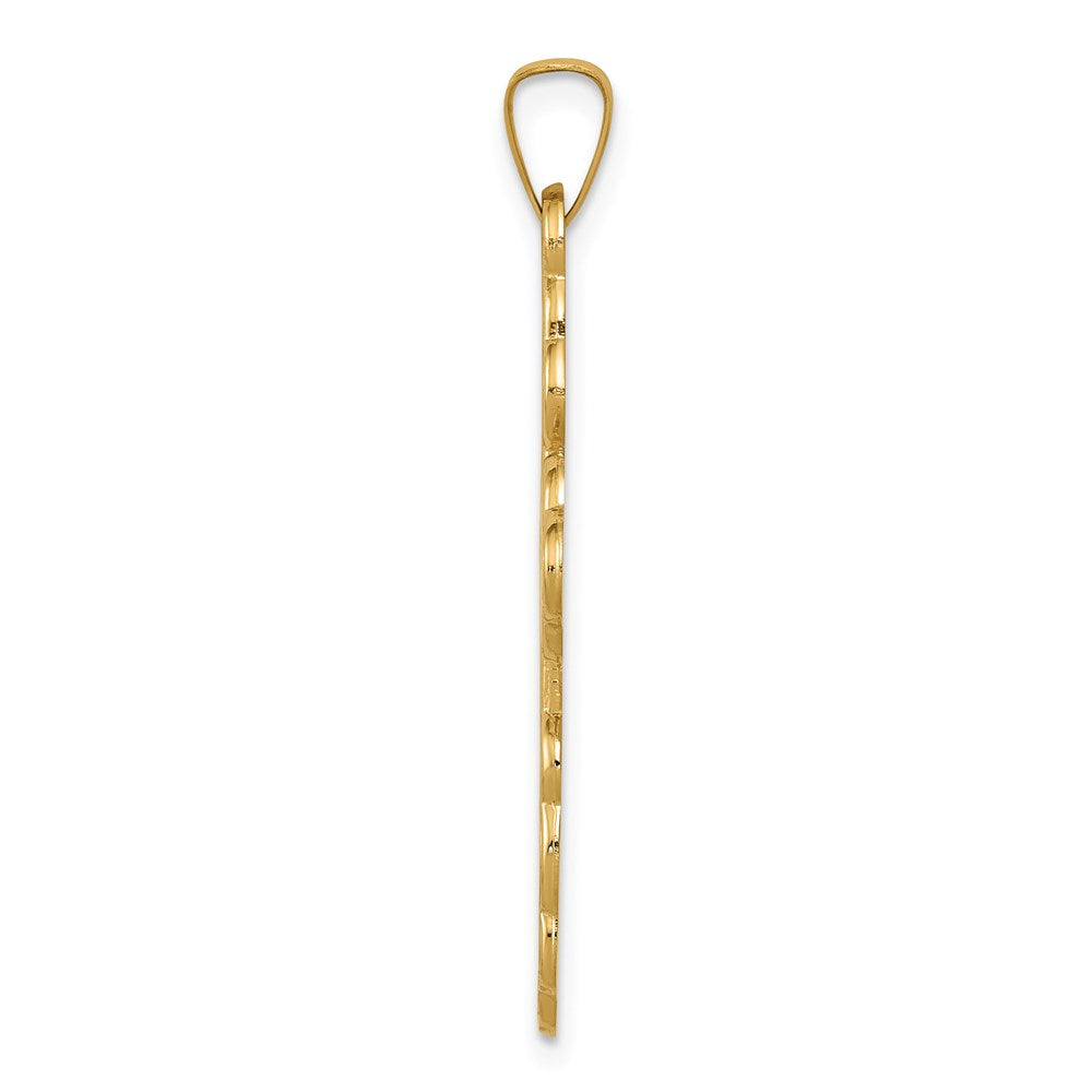 Alternate view of the 14k Yellow Gold Eastern Orthodox Cross Pendant, 18 x 34mm by The Black Bow Jewelry Co.