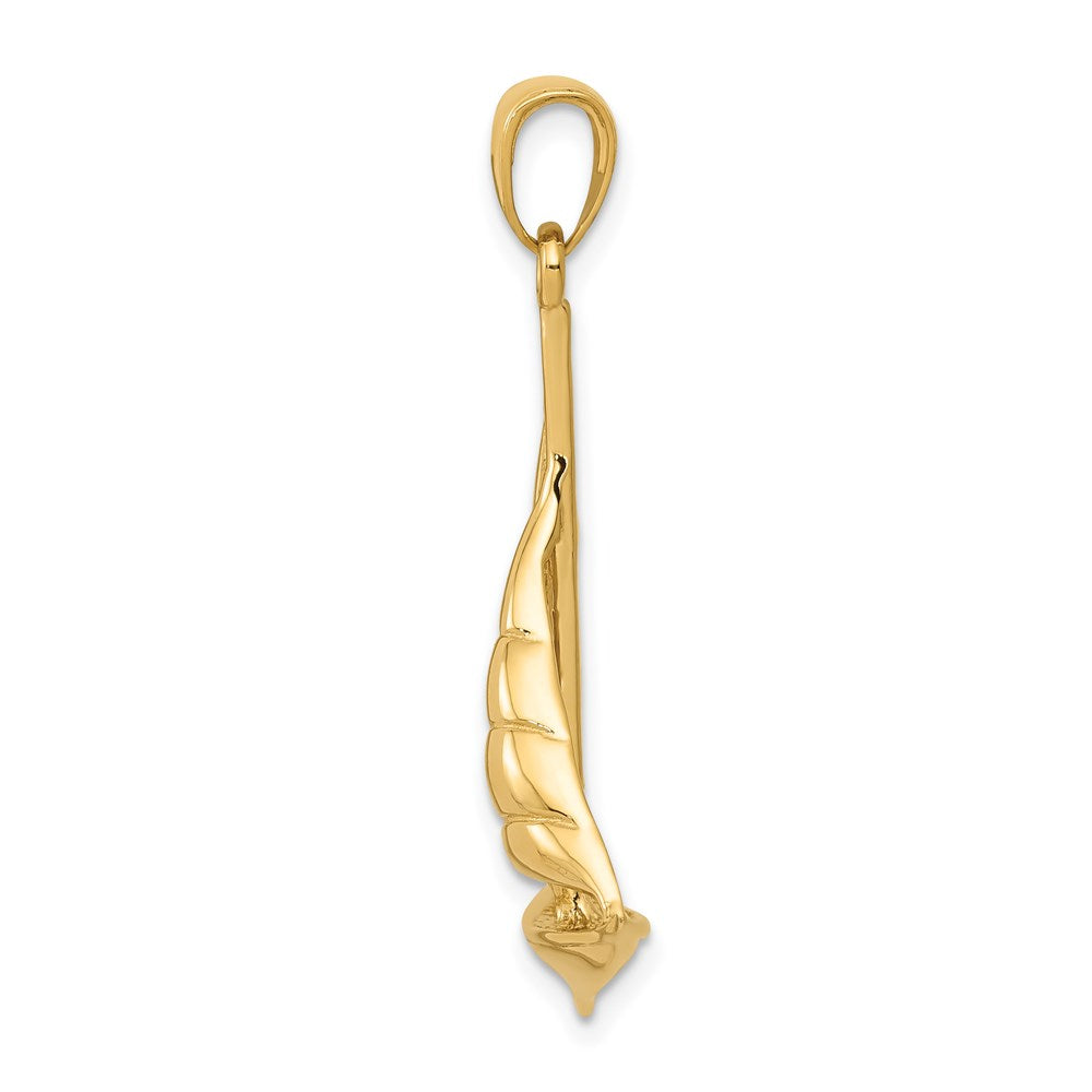 Alternate view of the 14k Yellow Gold Polished Sailboat Pendant, 20 x 33mm by The Black Bow Jewelry Co.