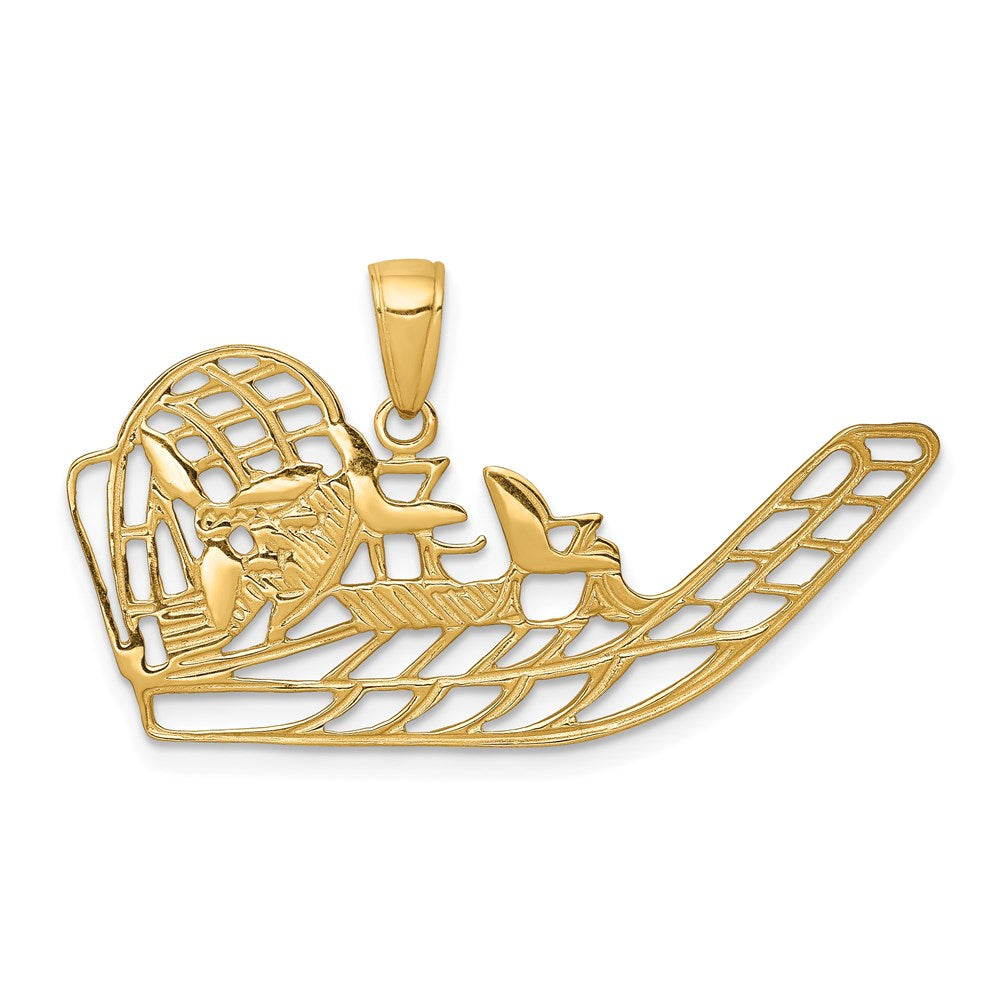 14k Yellow Gold Open Airboat Pendant, Item P9281 by The Black Bow Jewelry Co.