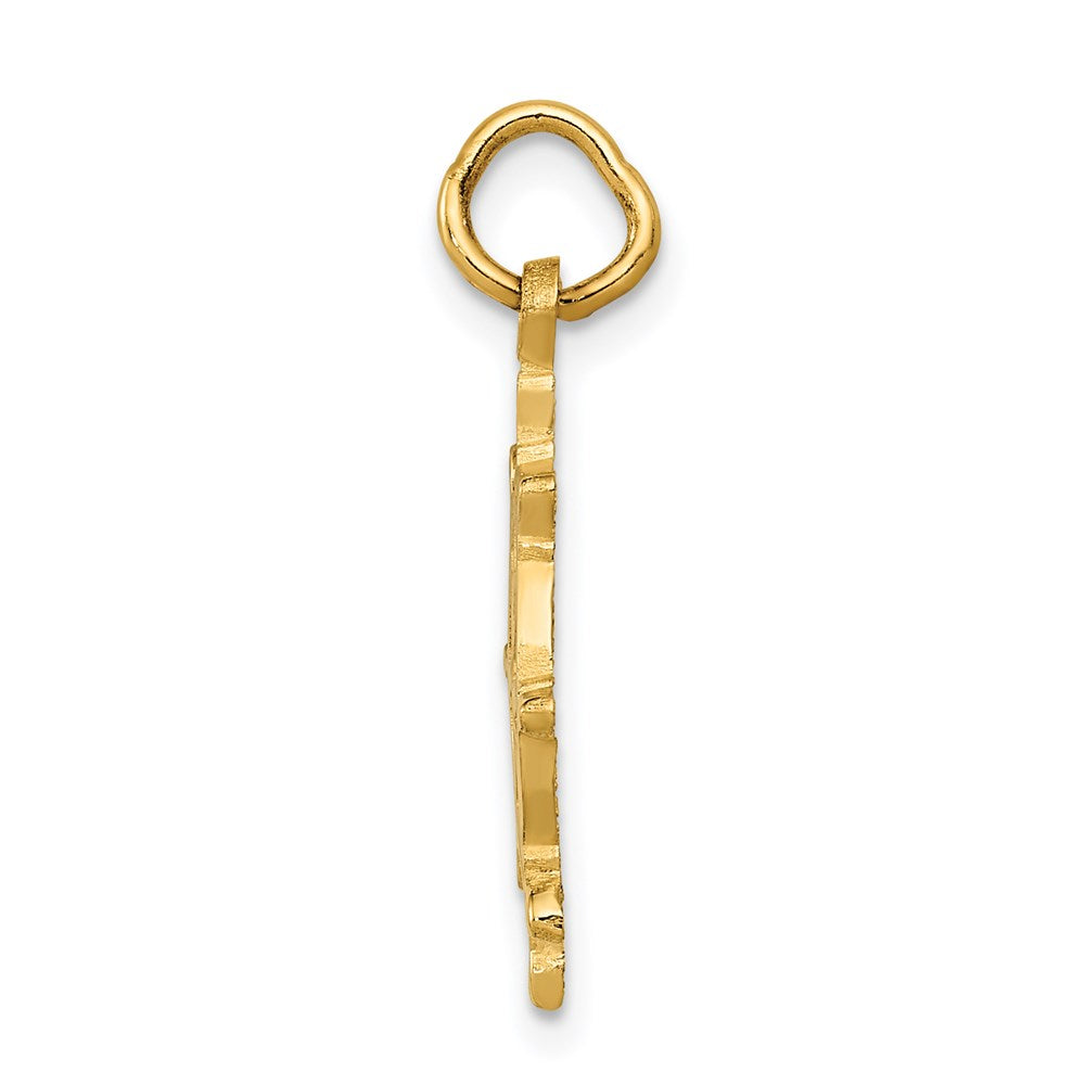 Alternate view of the 14k Yellow Gold Captain&#39;s Wheel Pendant and Charm by The Black Bow Jewelry Co.