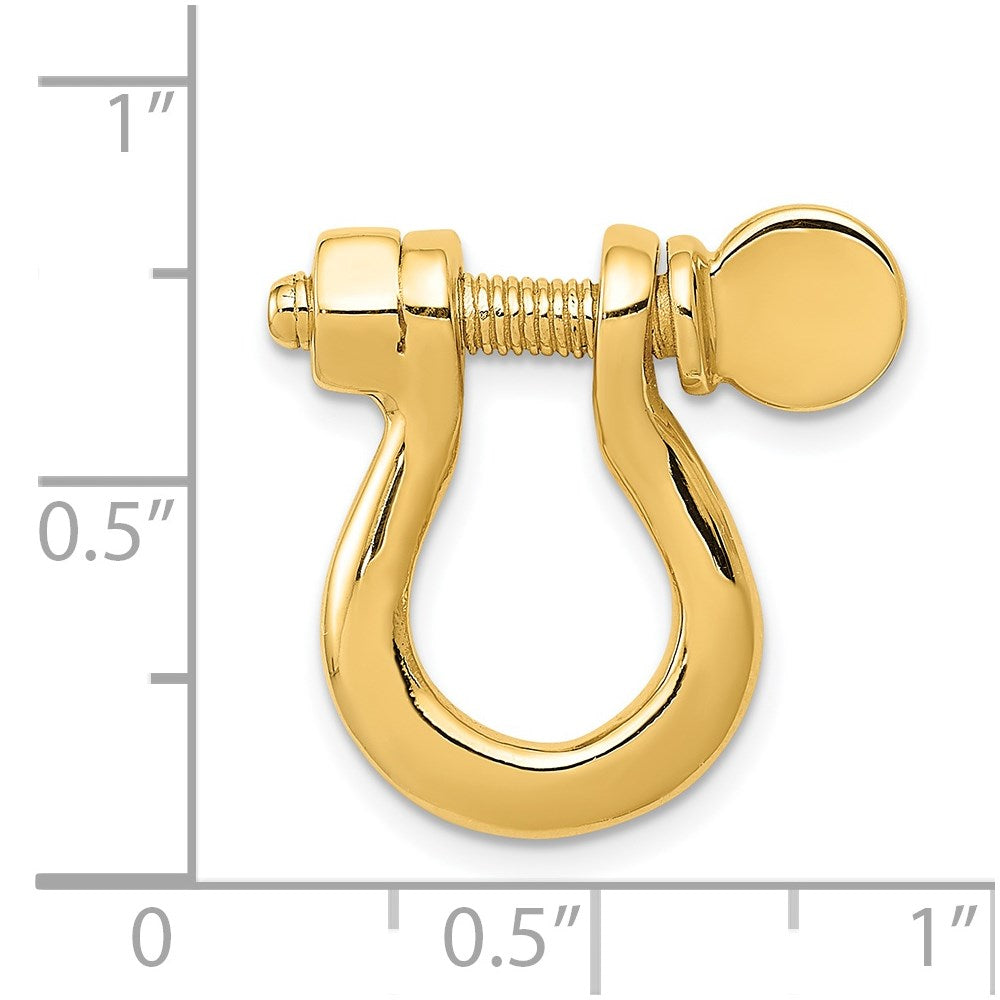 Alternate view of the 14k Yellow Gold Large Shackle Link Moveable Pendant by The Black Bow Jewelry Co.