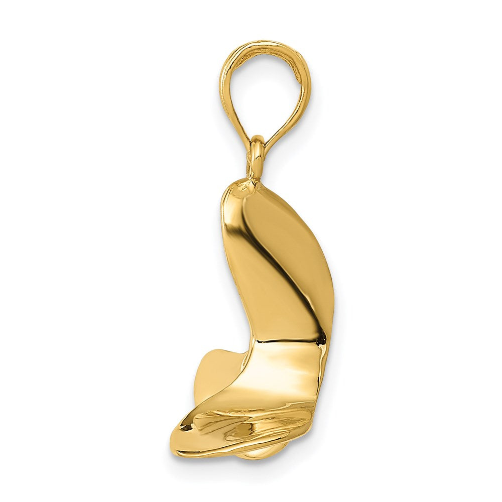 Alternate view of the 14k Yellow Gold 3 Dimensional 3 Blade Propeller Pendant by The Black Bow Jewelry Co.