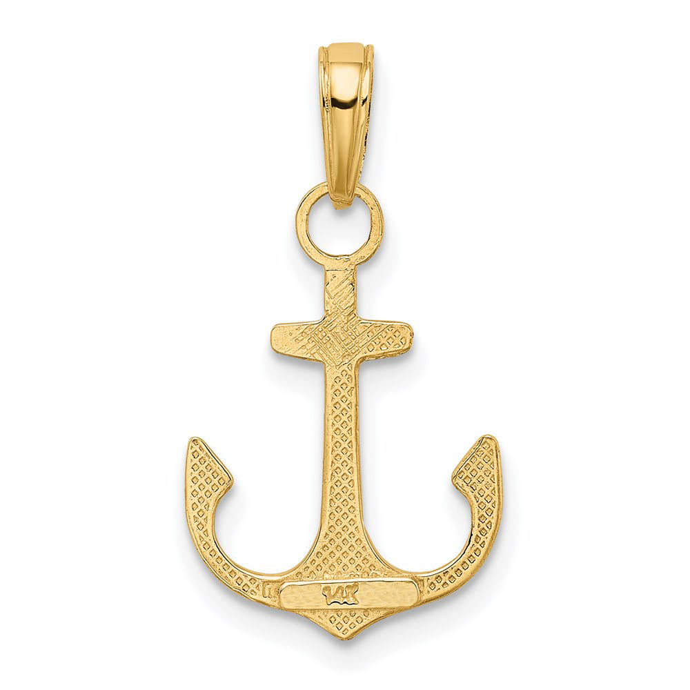 Alternate view of the 14k Yellow Gold Unadorned Anchor Pendant, 14 x 24mm by The Black Bow Jewelry Co.