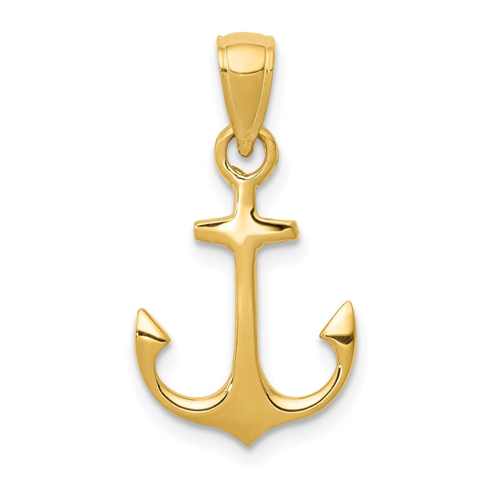 14k Yellow Gold Admiralty Anchor Pendant, Item P9338 by The Black Bow Jewelry Co.