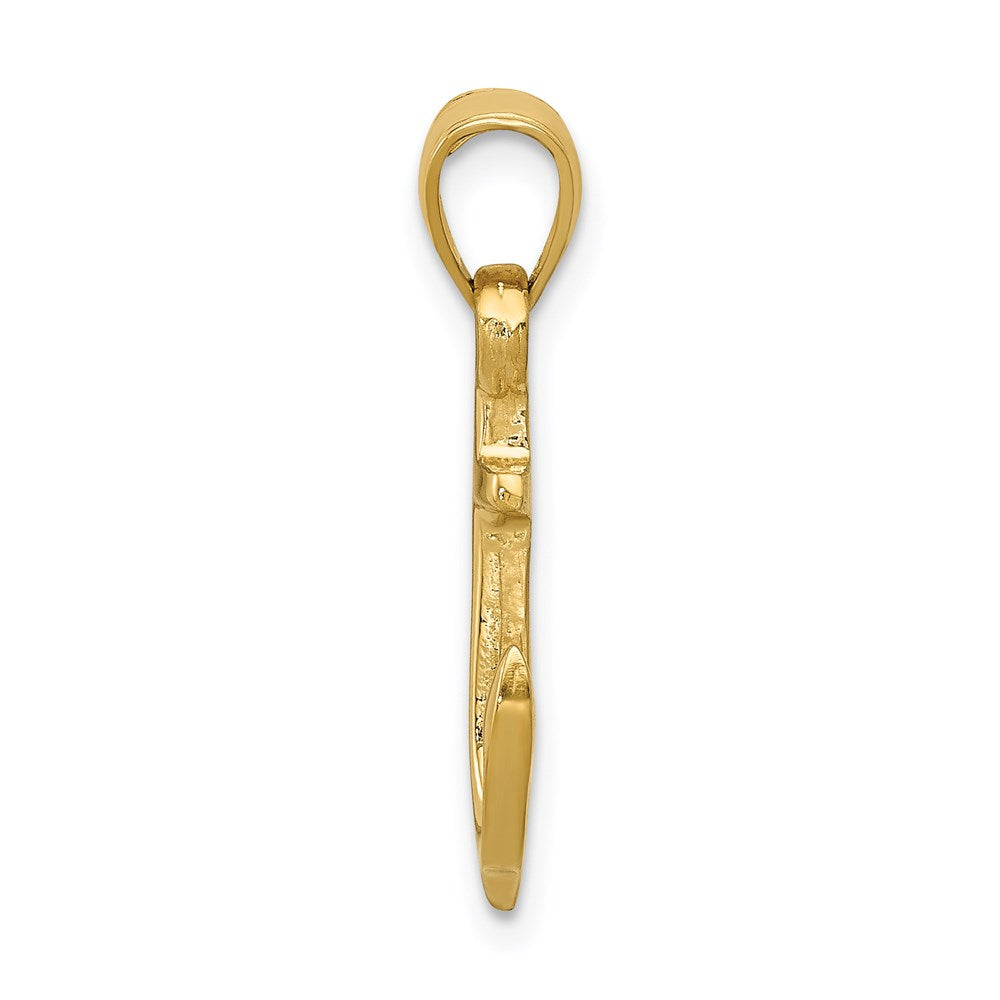 Alternate view of the 14k Yellow Gold Admiralty Anchor Pendant by The Black Bow Jewelry Co.