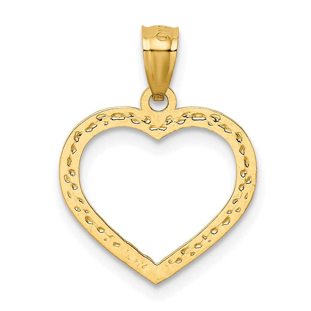 Alternate view of the 14k Yellow Gold Diamond Cut Nugget Heart Pendant by The Black Bow Jewelry Co.