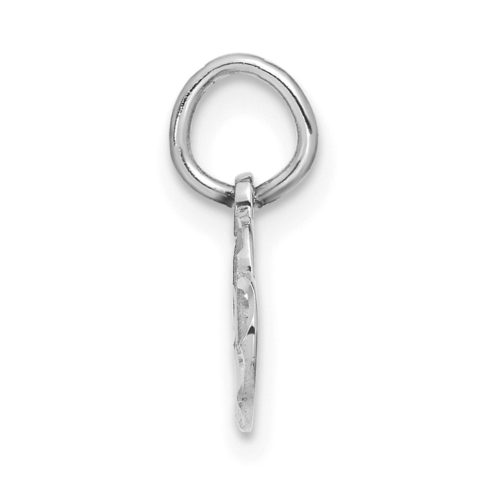 Alternate view of the 14k White Gold Satin Double Heart Charm by The Black Bow Jewelry Co.