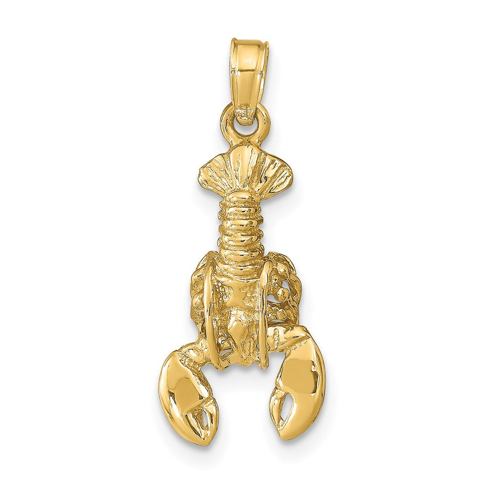 14k Yellow Gold Polished Lobster Pendant, Item P9459 by The Black Bow Jewelry Co.
