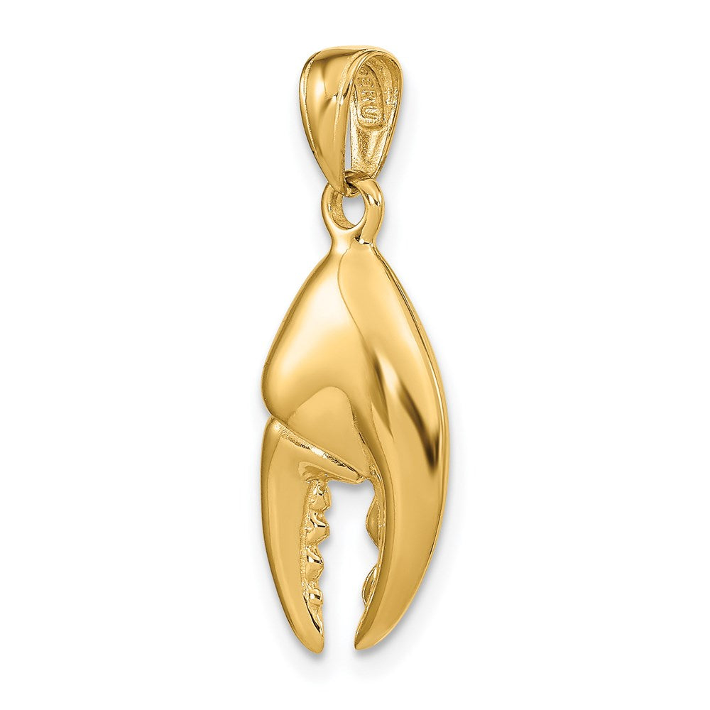 Alternate view of the 14k Yellow Gold 3D Moveable Stone Crab Claw Pendant by The Black Bow Jewelry Co.