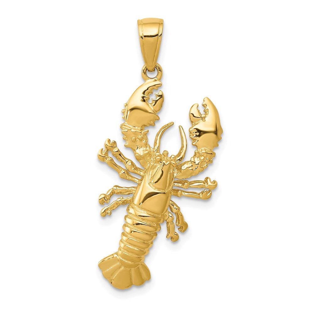 14k Yellow Gold Large Lobster Pendant, Item P9462 by The Black Bow Jewelry Co.