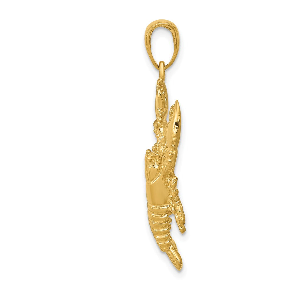 Alternate view of the 14k Yellow Gold Large Lobster Pendant by The Black Bow Jewelry Co.