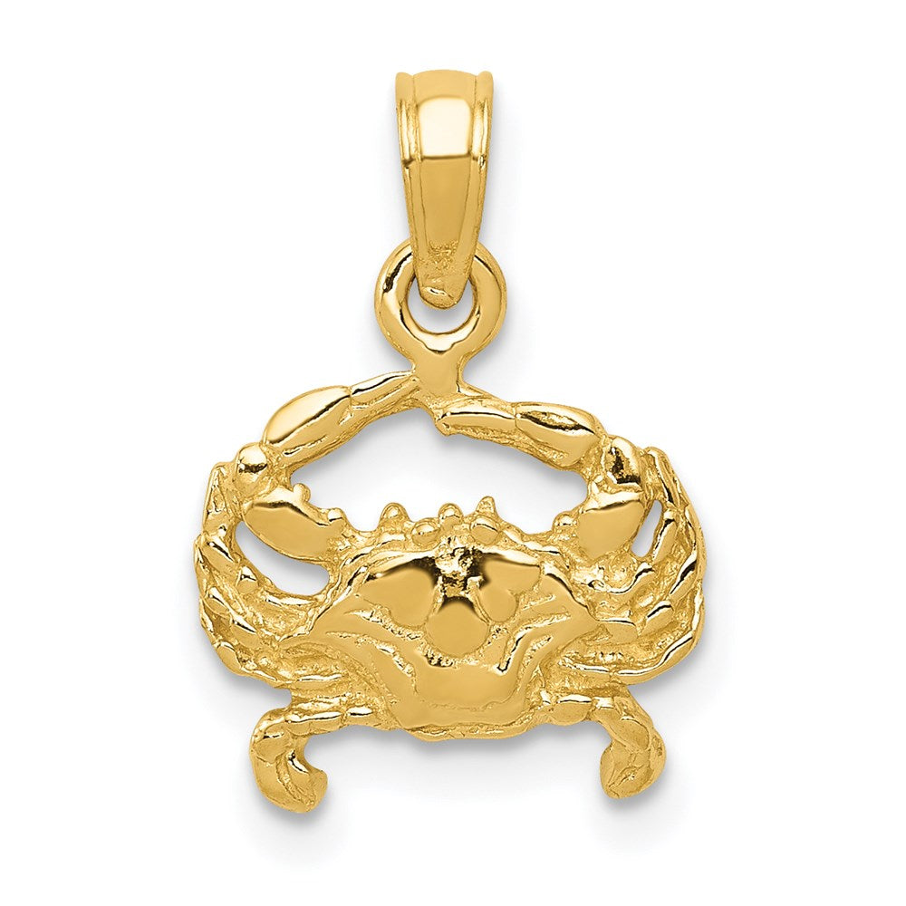 14k Yellow Gold Crab Pendant, 12mm, Item P9464 by The Black Bow Jewelry Co.