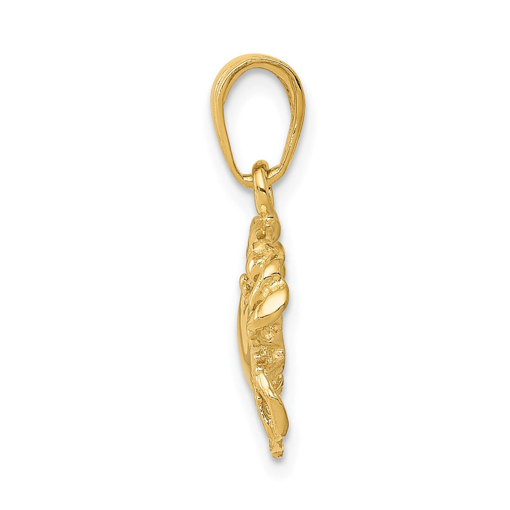 Alternate view of the 14k Yellow Gold Polished Crab Pendant, 12mm by The Black Bow Jewelry Co.