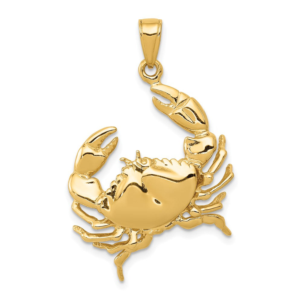 14k Yellow Gold Stone Crab Pendant, Item P9470 by The Black Bow Jewelry Co.
