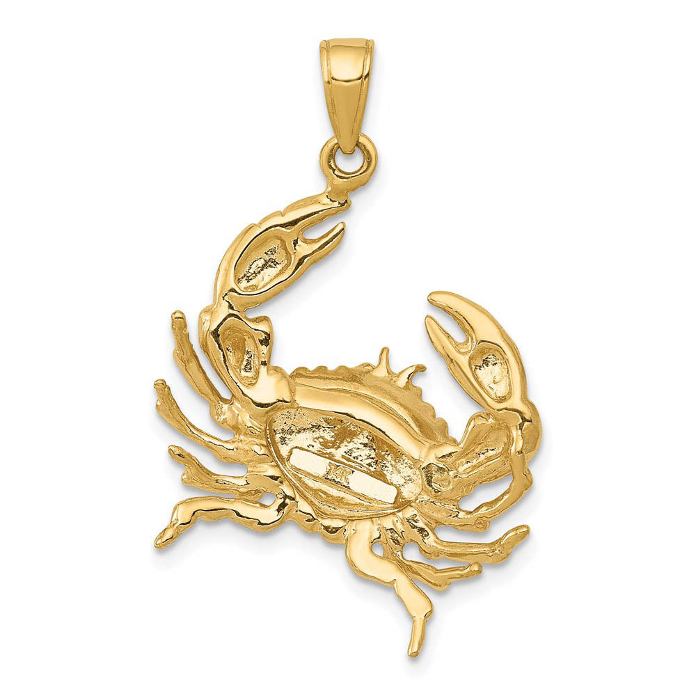 Alternate view of the 14k Yellow Gold Stone Crab Pendant by The Black Bow Jewelry Co.