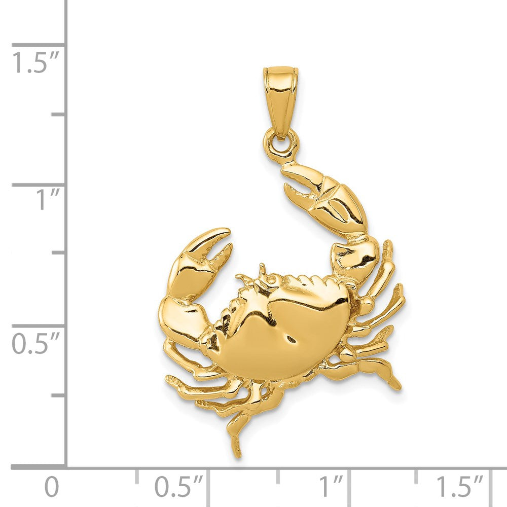Alternate view of the 14k Yellow Gold Stone Crab Pendant by The Black Bow Jewelry Co.