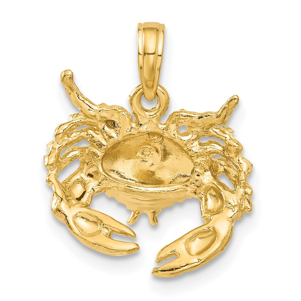 Alternate view of the 14k Yellow Gold Stone Crab Pendant, 16mm by The Black Bow Jewelry Co.
